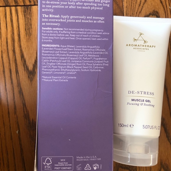 Aromatherapy Associates London De-stress Muscle Gel 150ml note the wear to box - Picture 3 of 9